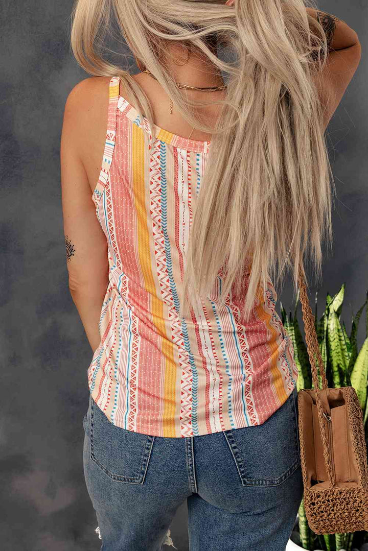 Stilla | Multifarvet Stribet V-hals Tank