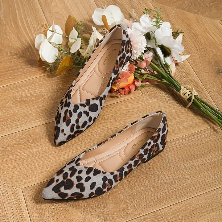 Stilla | Elegante og Let Lace Ballet Sko med Leopard Print