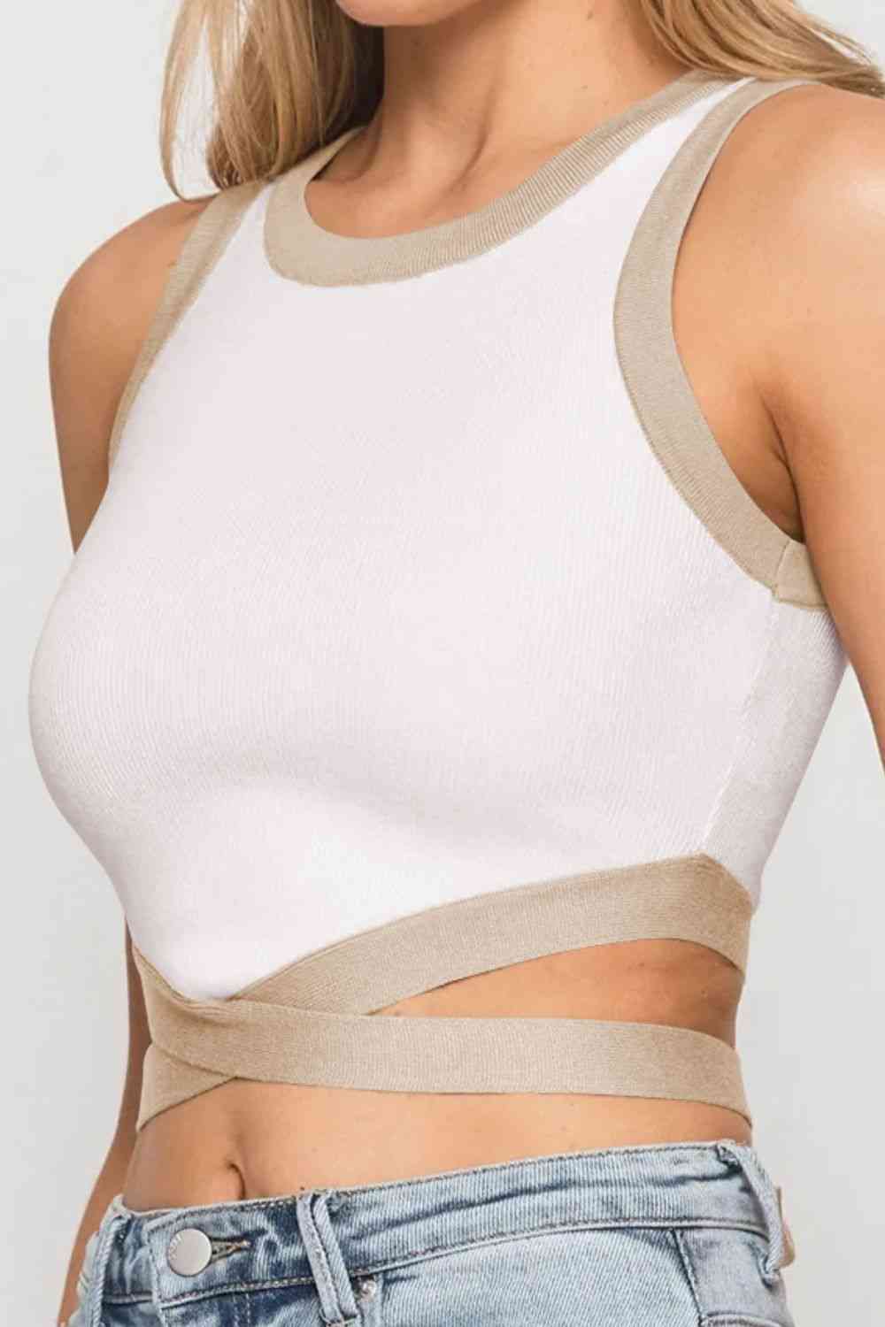 Stilla | Tie Back Rund Hals Tank