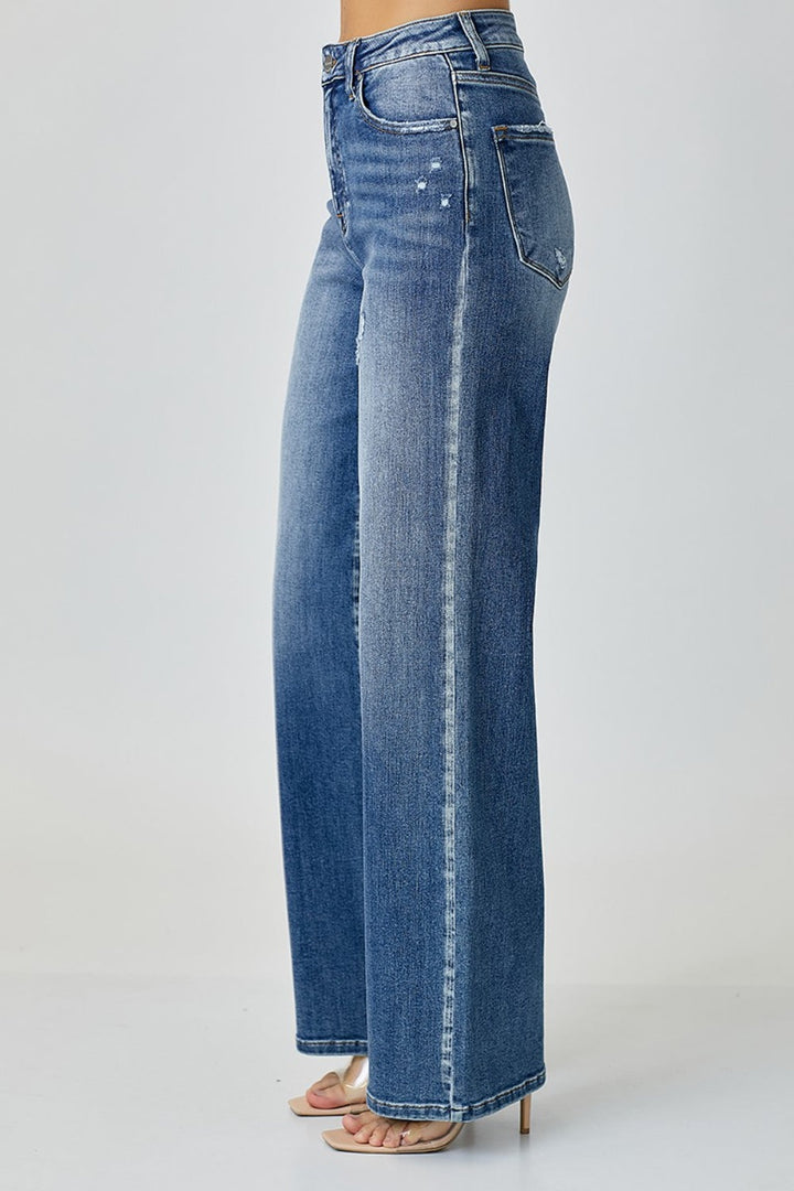 Stilla | Høj Talje Bred Ben Jeans