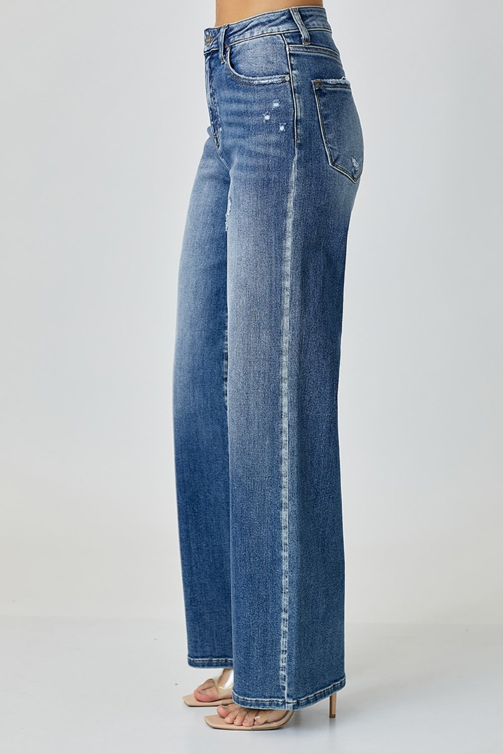 Stilla | Højtaljede Bred Ben Jeans