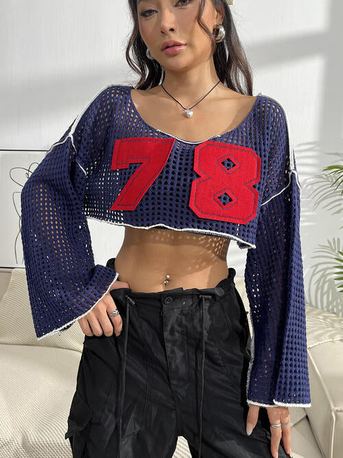Stilla | Patches Langærmet Crop Strik Top