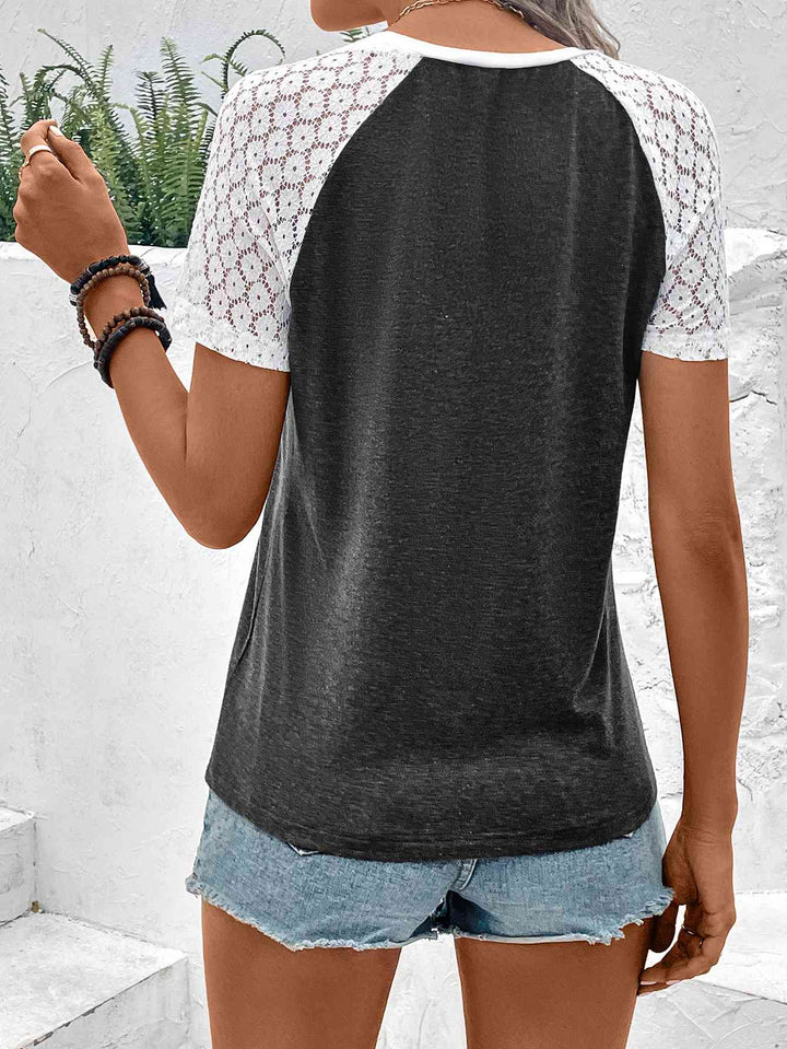 Stilla | Block Raglan Ærme Rund Hals T-shirt