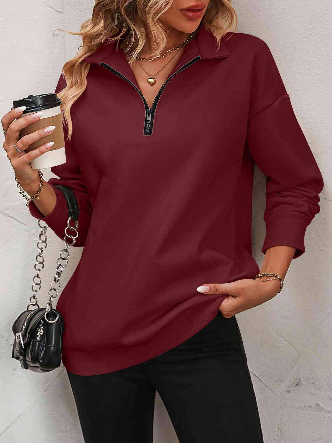 Stilla | op Droppet Skulder Sweatshirt