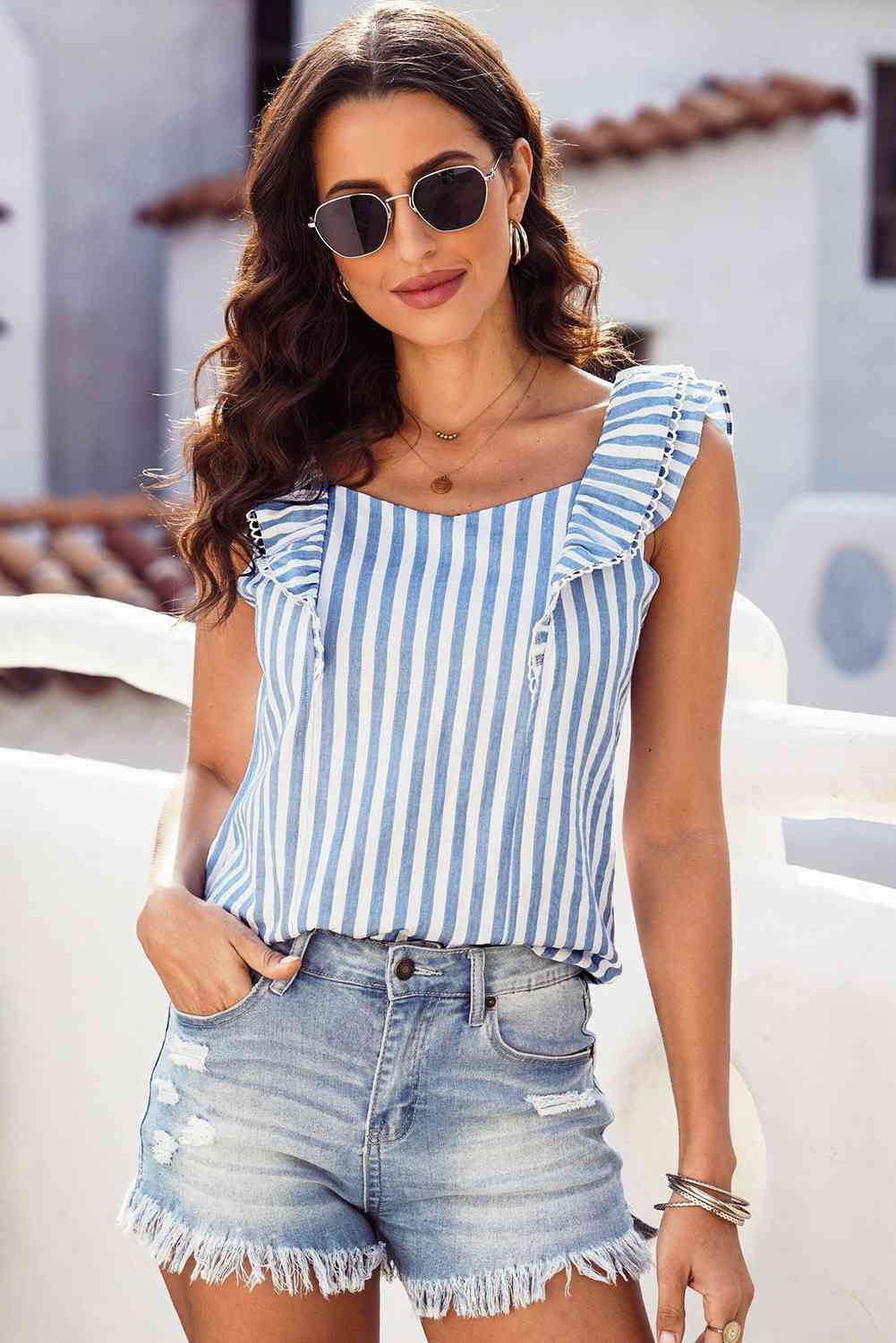 Stilla | Tie Back Ruffle Tank