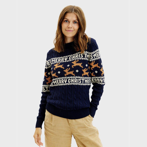 Stilla | Den elegante julesweater blå damer