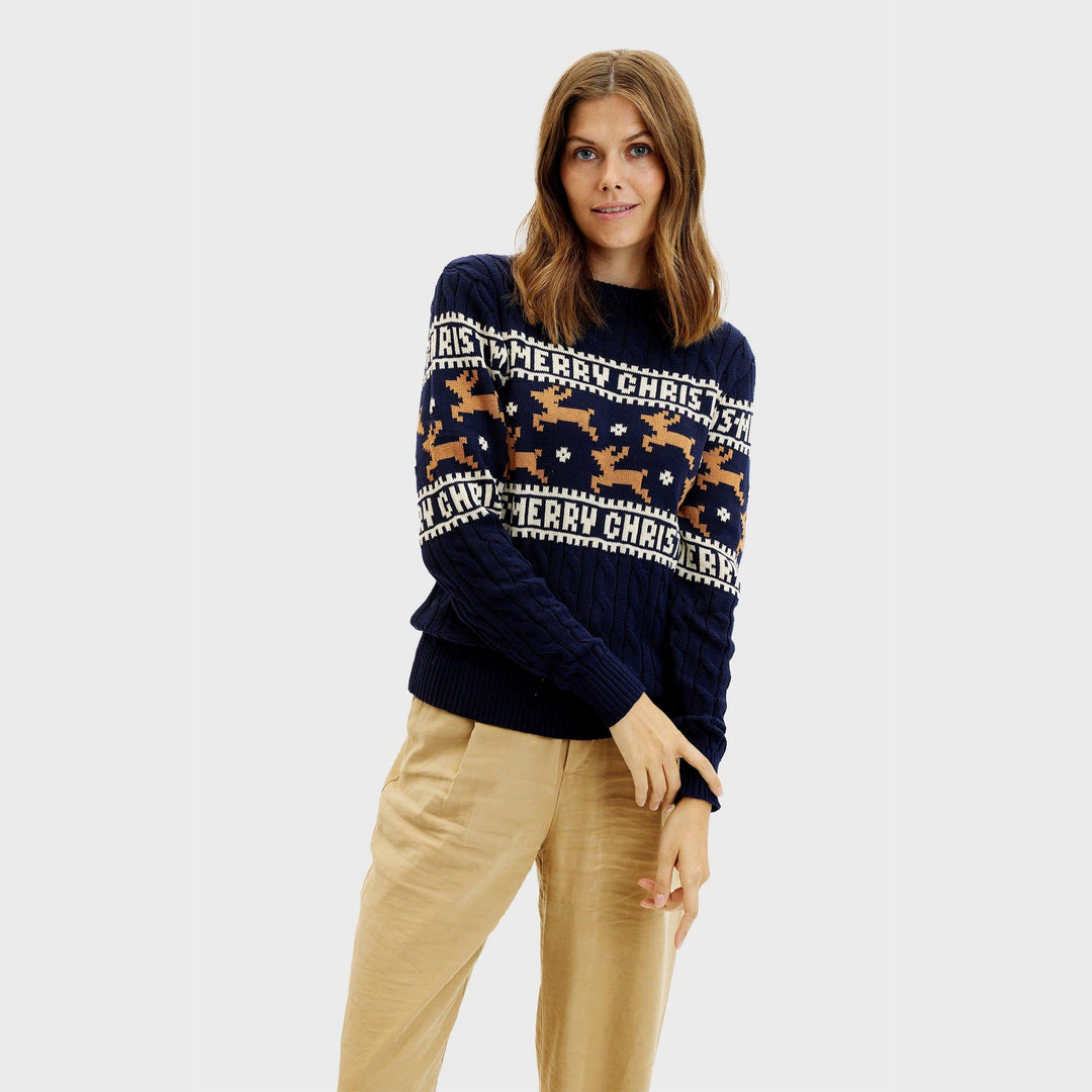 Stilla | Den elegante julesweater blå damer