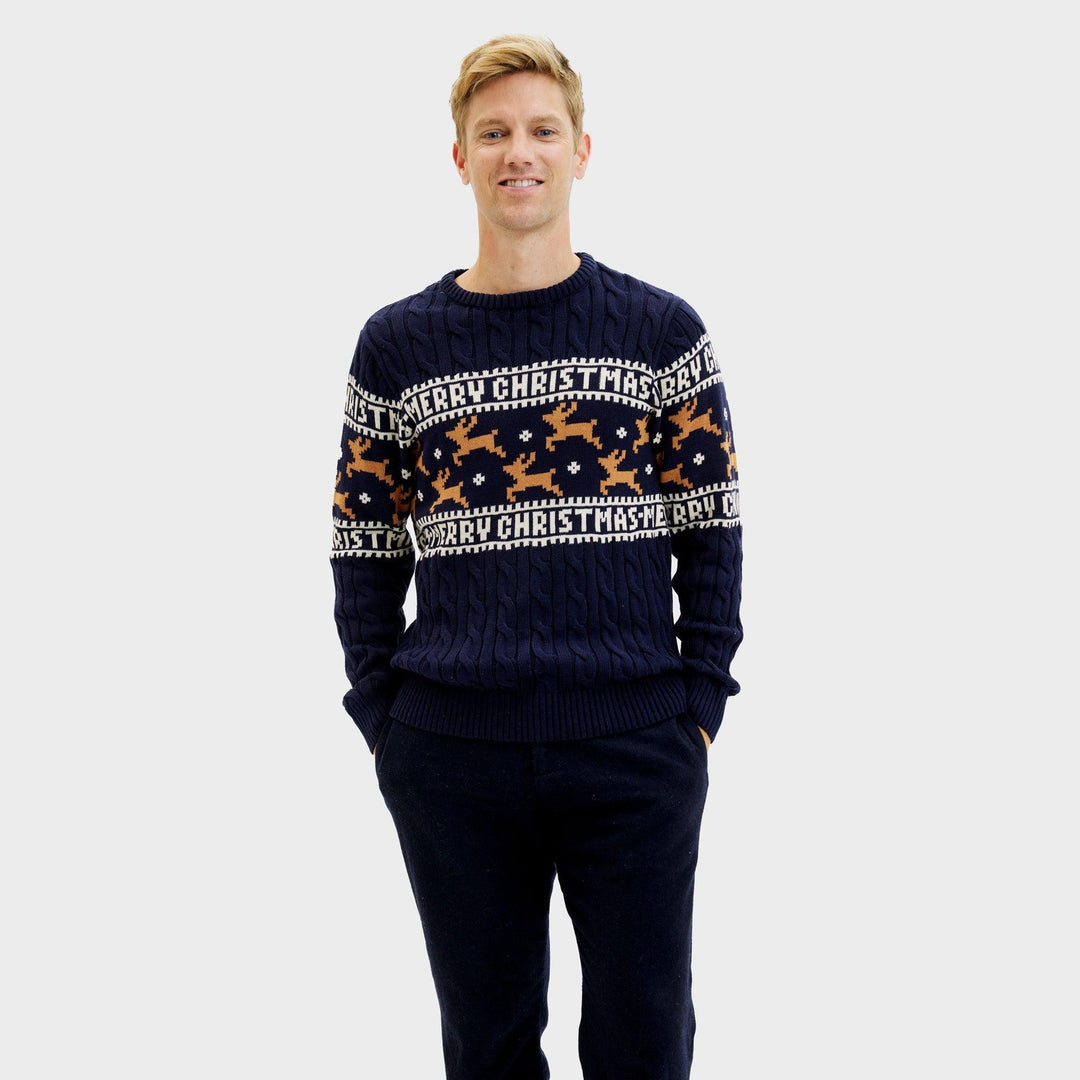 Stilla | Den elegante julesweater Blå Herrer