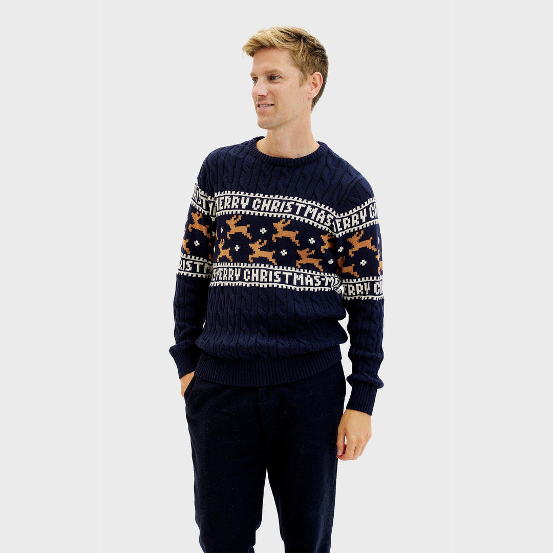 Stilla | Den elegante julesweater Blå Herrer
