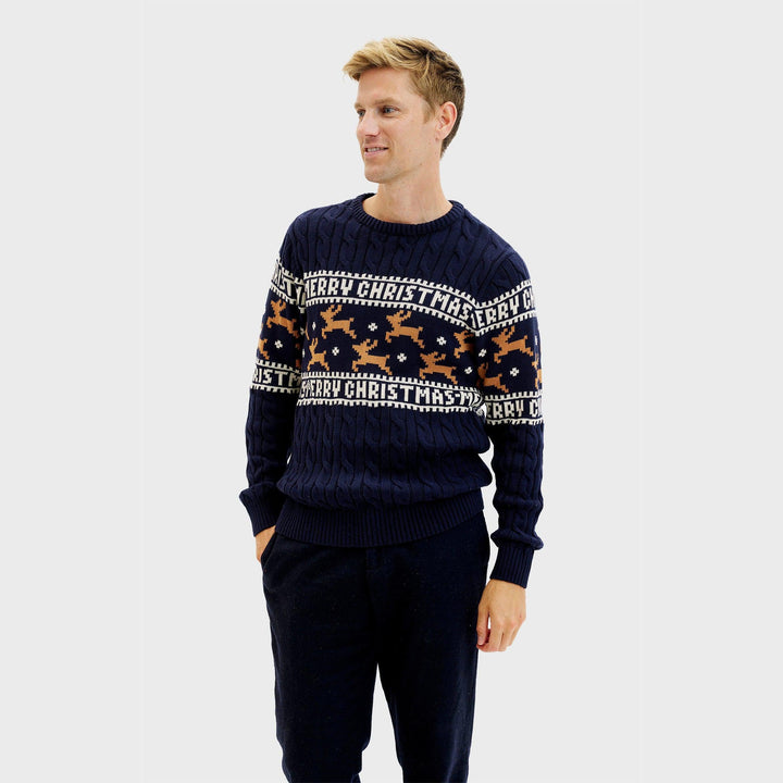 Stilla | Den elegante julesweater Blå Herrer