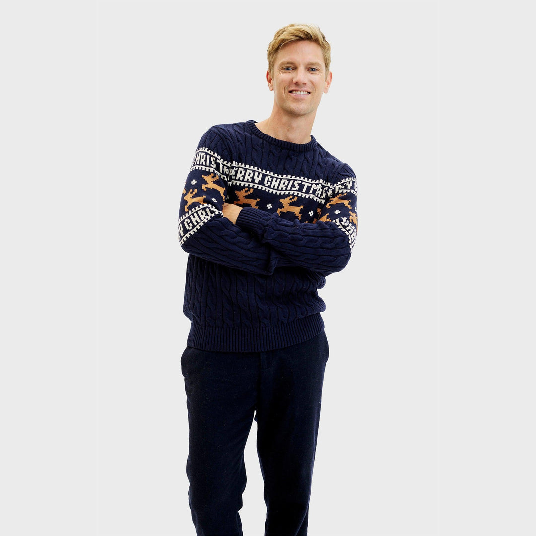 Stilla | Den elegante julesweater Blå Herrer