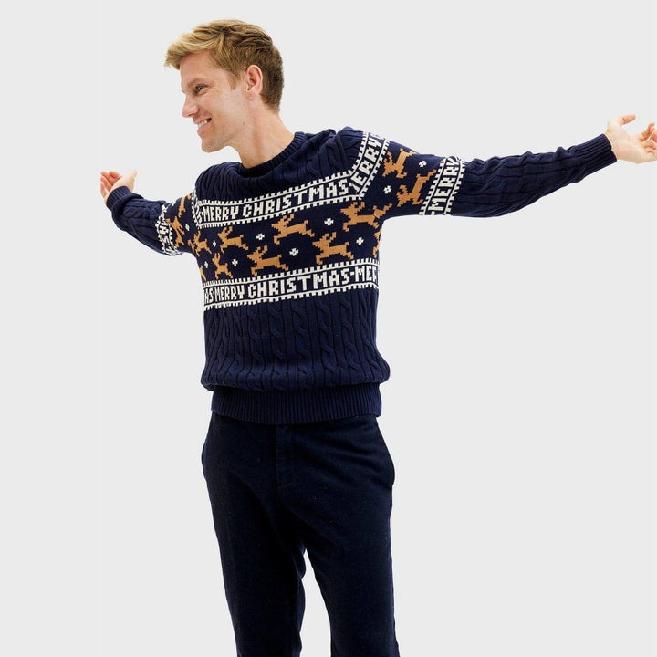 Stilla | Den elegante julesweater Blå Herrer