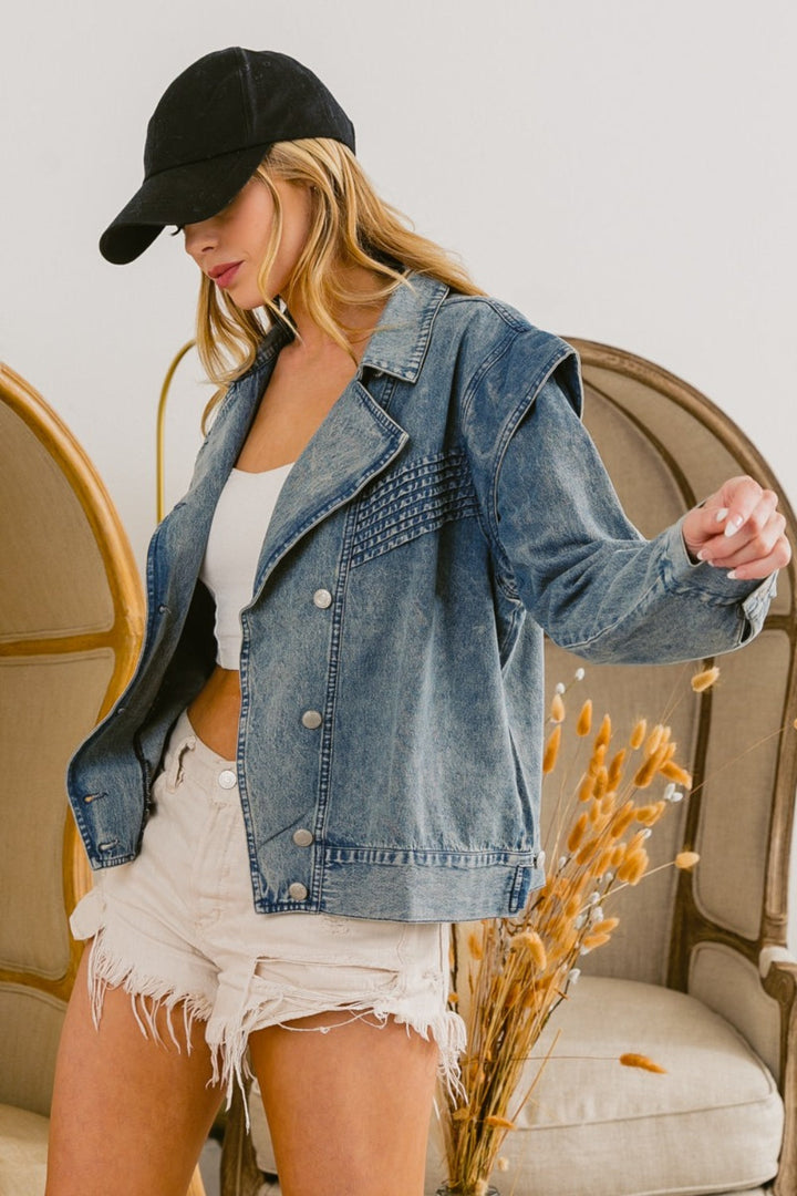 Stilla | Knapper Op Langærmet Denim Jakke