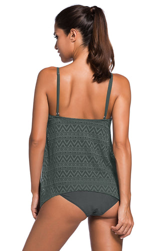 Stilla | Størrelse Spaghetti Strap Scoop Neck Tankini Sæt