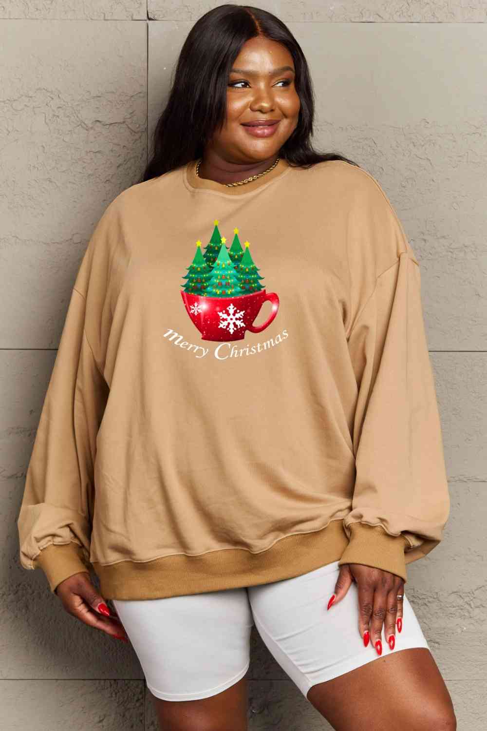 Stilla | Love Full Size Glædelig Jul Grafisk Sweatshirt
