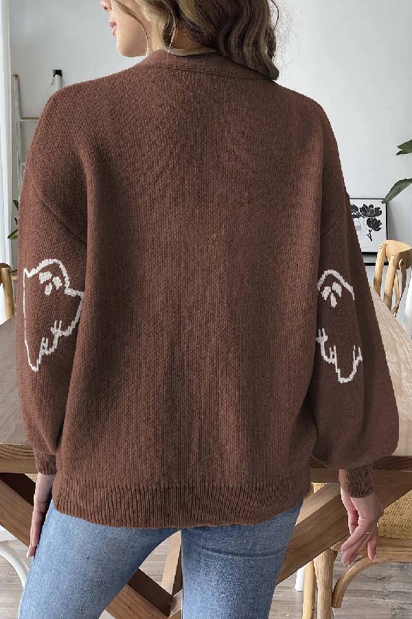 Stilla | Løs afslappet Cartoon Jacquard-jakke