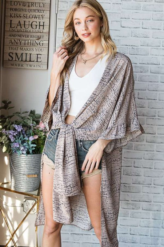 Stilla | Geo Print Mid Sleeve Kimono