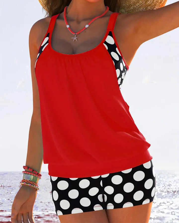 Skovae | Badeanzug Tanktop med Polka Dot Boxer