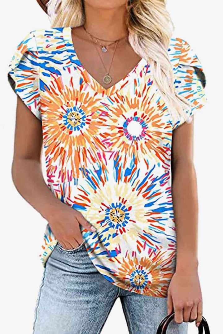 Stilla | Petal Sleeve V-hals Bluse