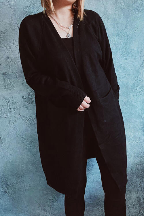 Stilla | Front Longline Cardigan Med Lommer