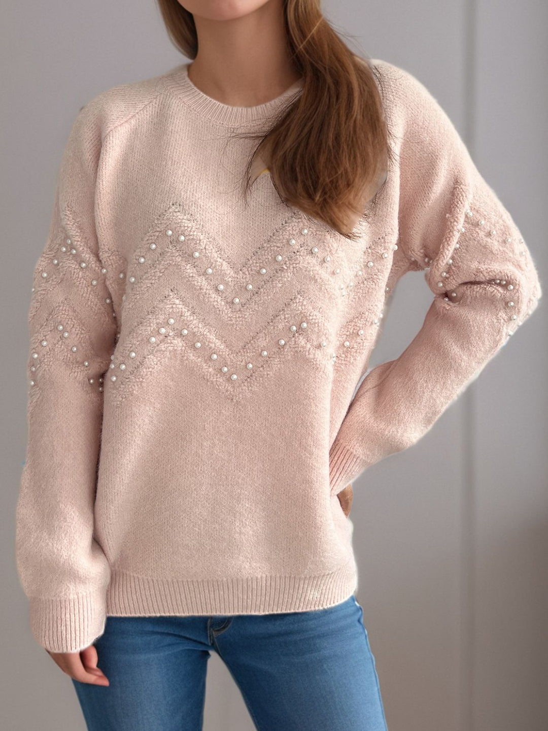 Stilla | Pullover Varm Med Perlepynt
