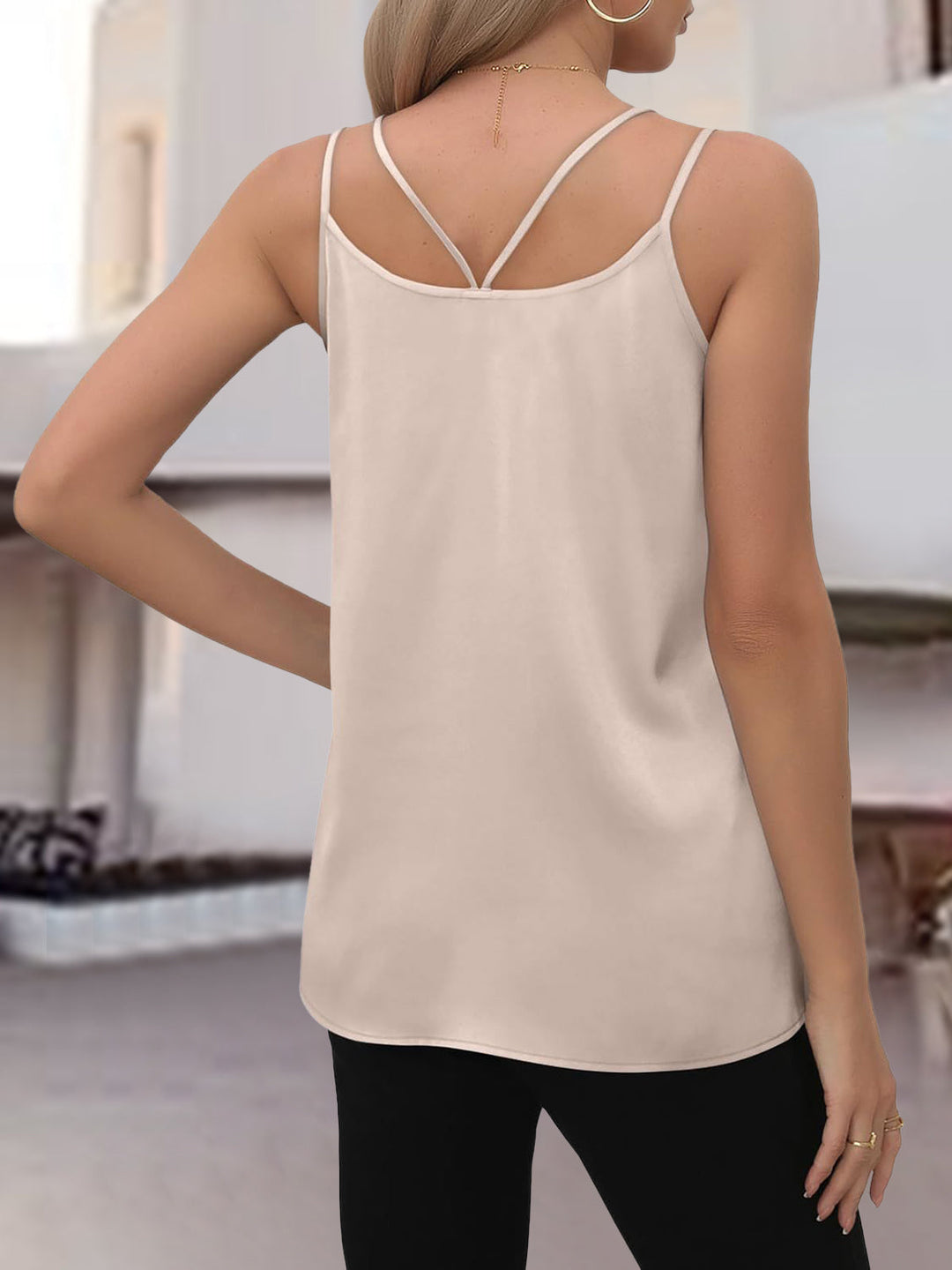 Stilla | V Hals Dobbelt Spaghetti Strop Cami