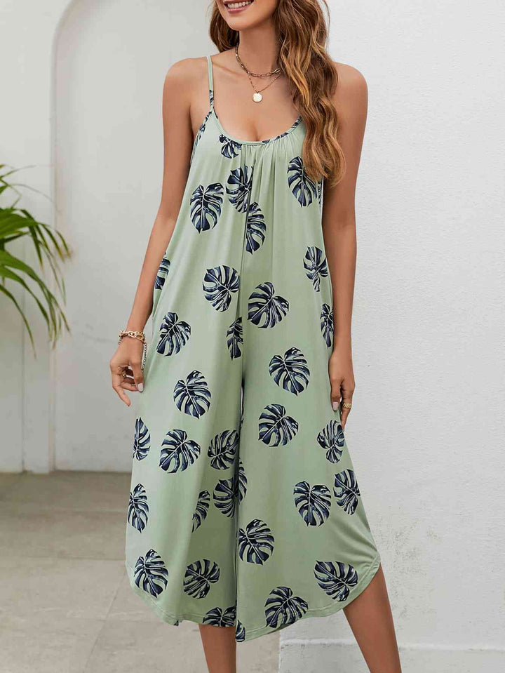 Stilla | Print Spaghetti Stroppe Scoop Hals Jumpsuit