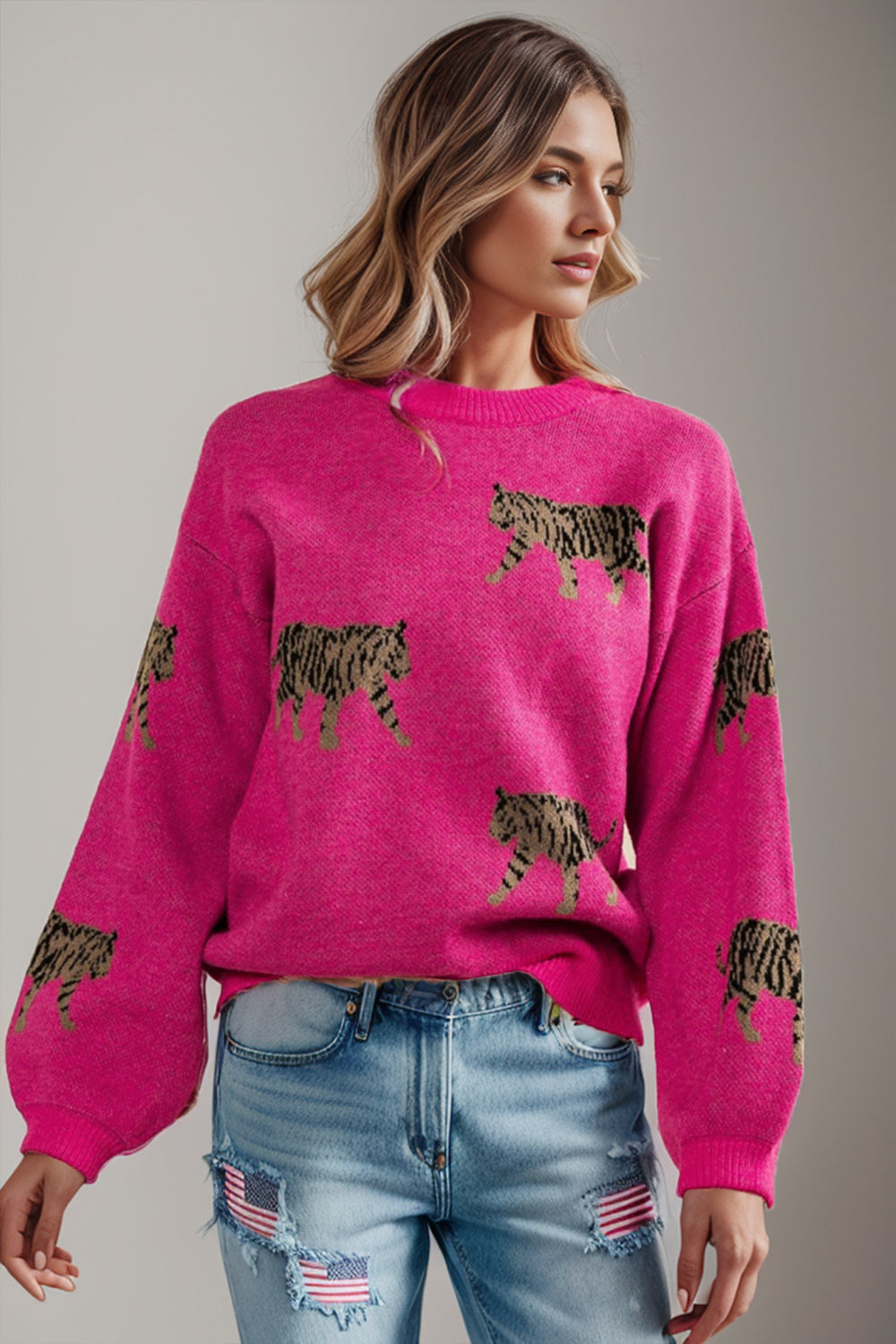 Stilla | Mønster Rund Hals Drop Skuldre Sweater