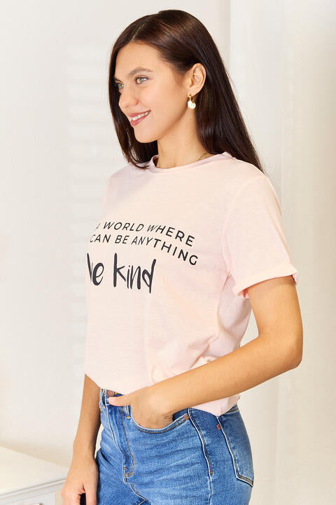 Stilla | Love Slogan Grafik Cuffed T-shirt