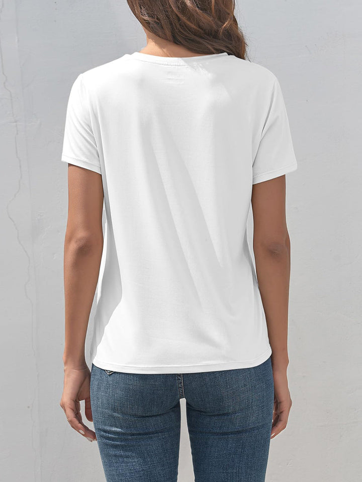 Stilla | Grafisk Rund Hals Korte Ærmer T-Shirt