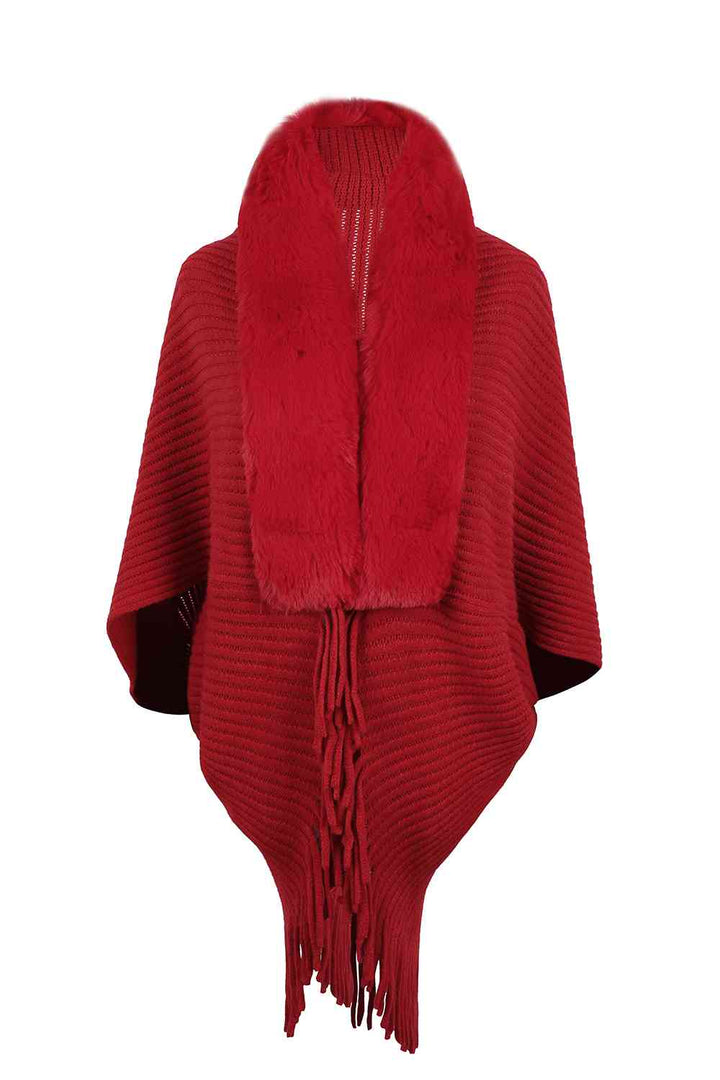 Stilla | Detaljeret Langærmet Ribbet Poncho