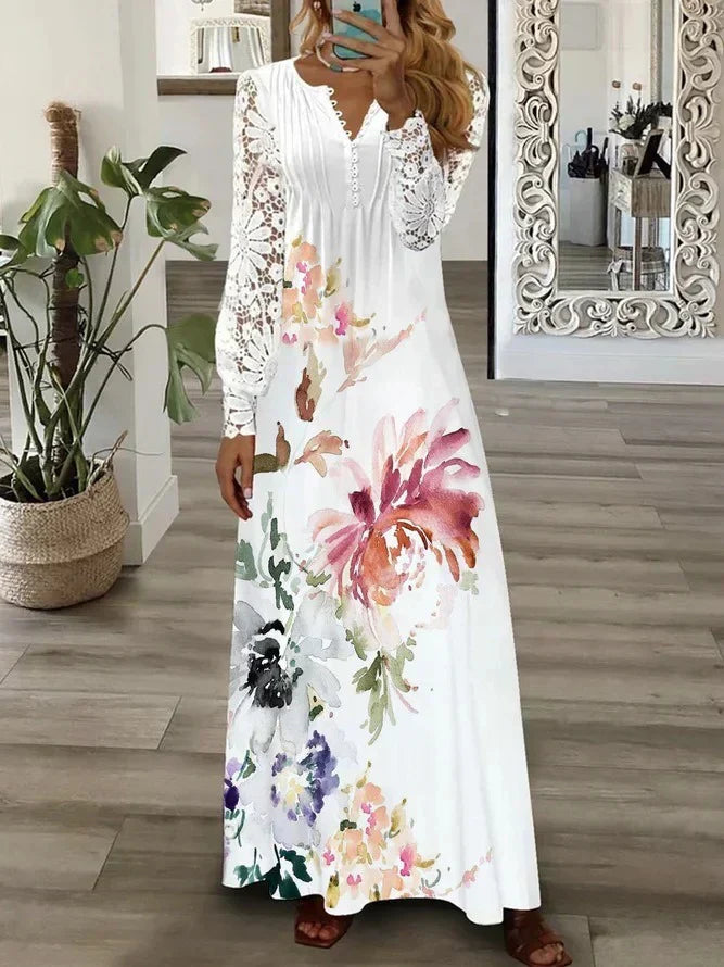 Stilla | Blomsterprint Midi Kjole