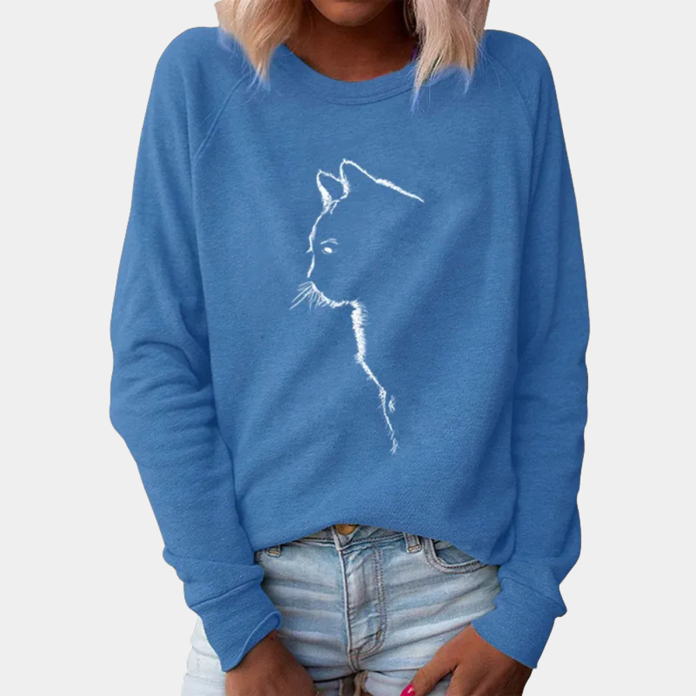 Stilla | Komfortabel Sweater med Kattedesign til Damer