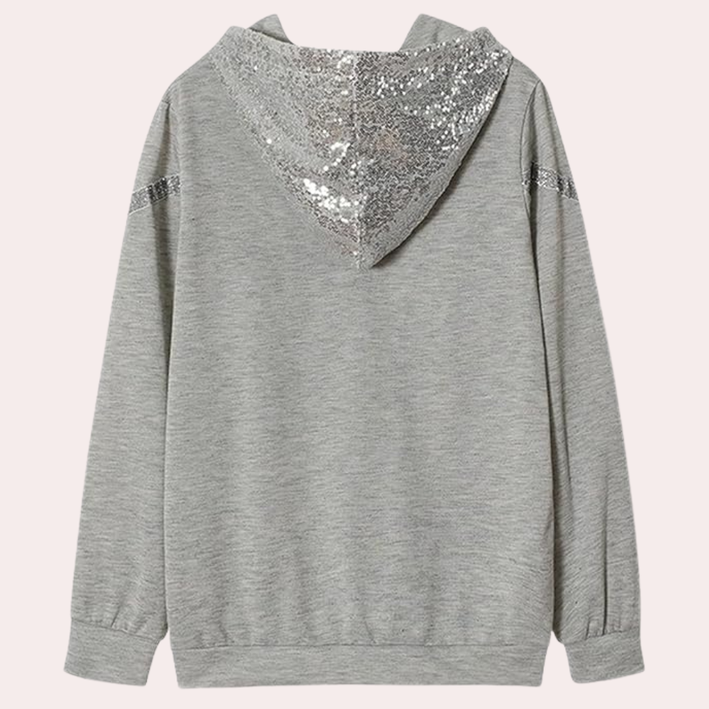 Stilla | Paillet Sweater med Hætte til Damer