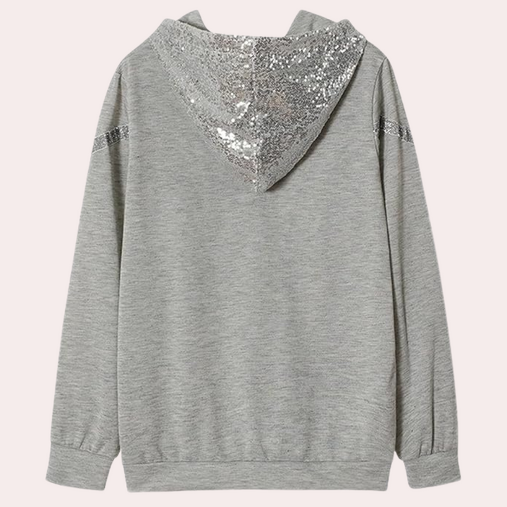 Stilla | Paillet Sweater med Hætte til Damer