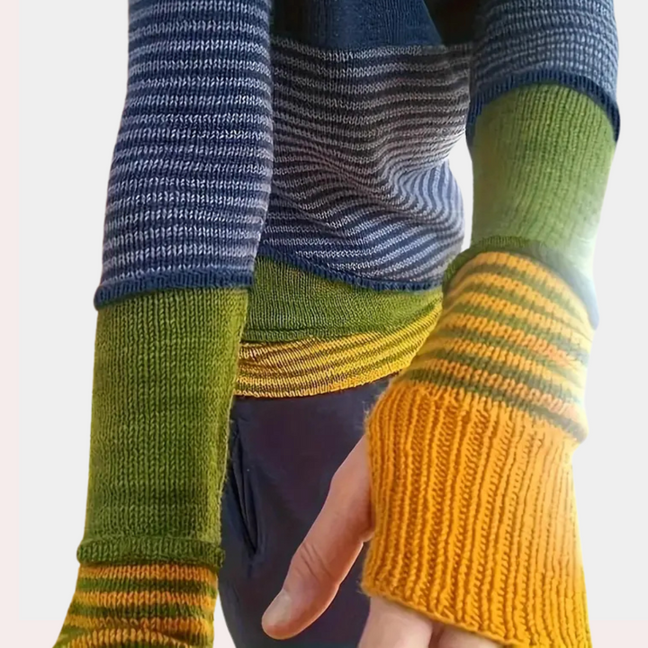 Stilla | Stilfuld Striber Strikket Sweater til Damer