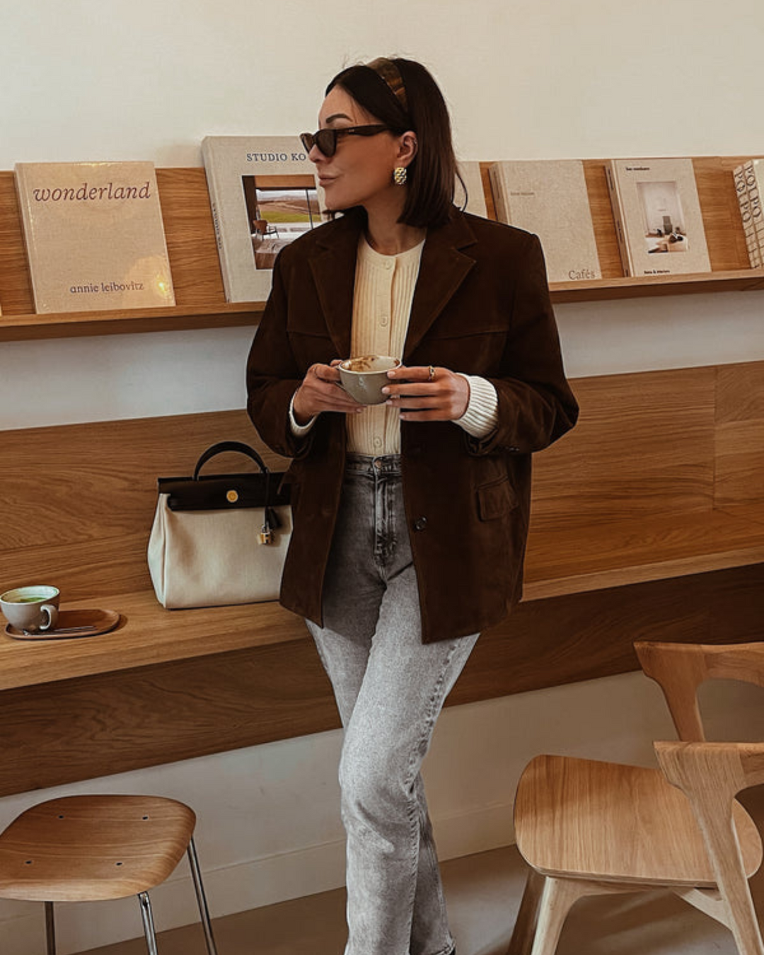Stilla | Elegant blazer i ruskindsleder