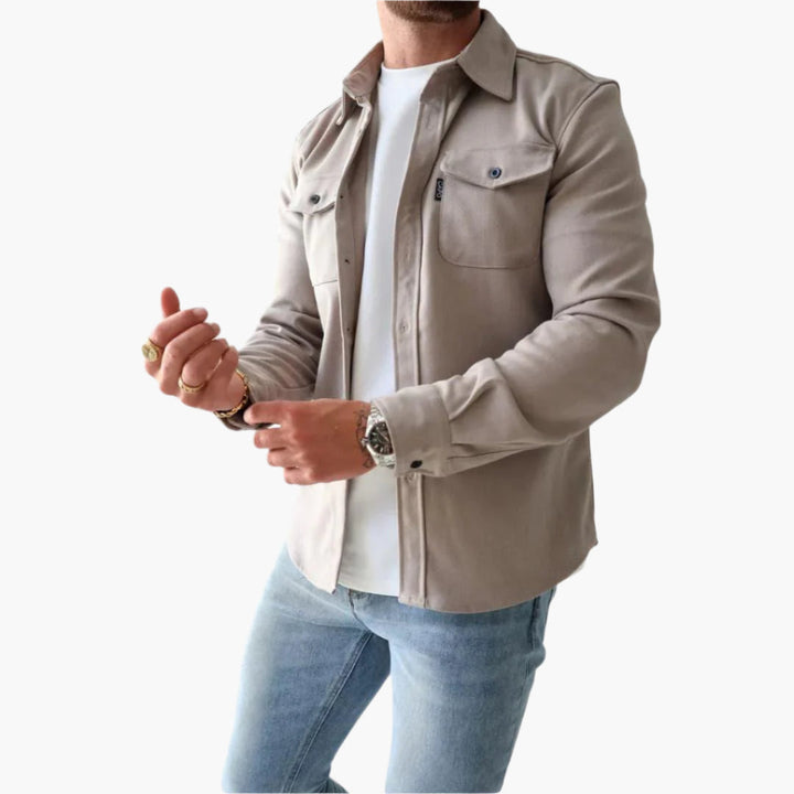 Stilla | Overshirt Jakke - Moderne Button-Through Skjortejakke til Fritid og Erhverv