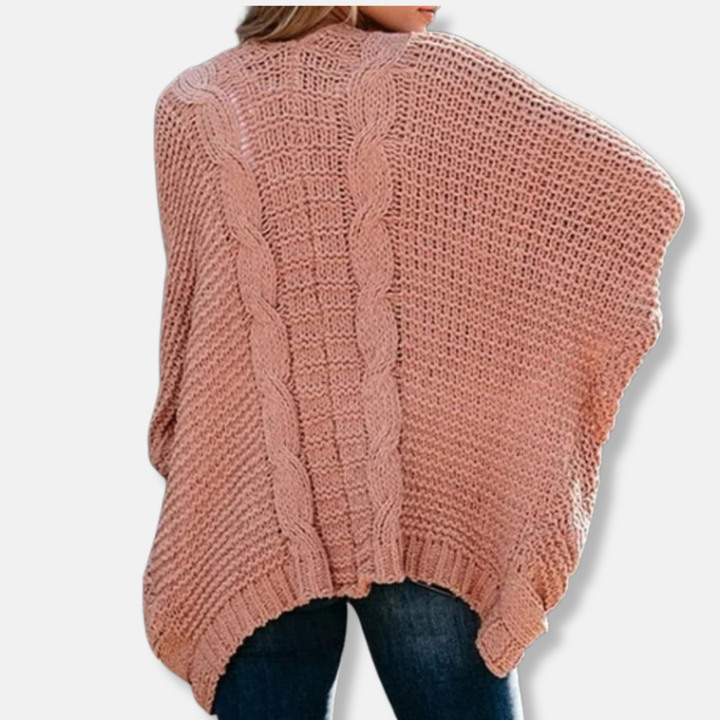 Stilla | Uld Oversized Cardigan Ribbede Åben Frontlommer Cardigan