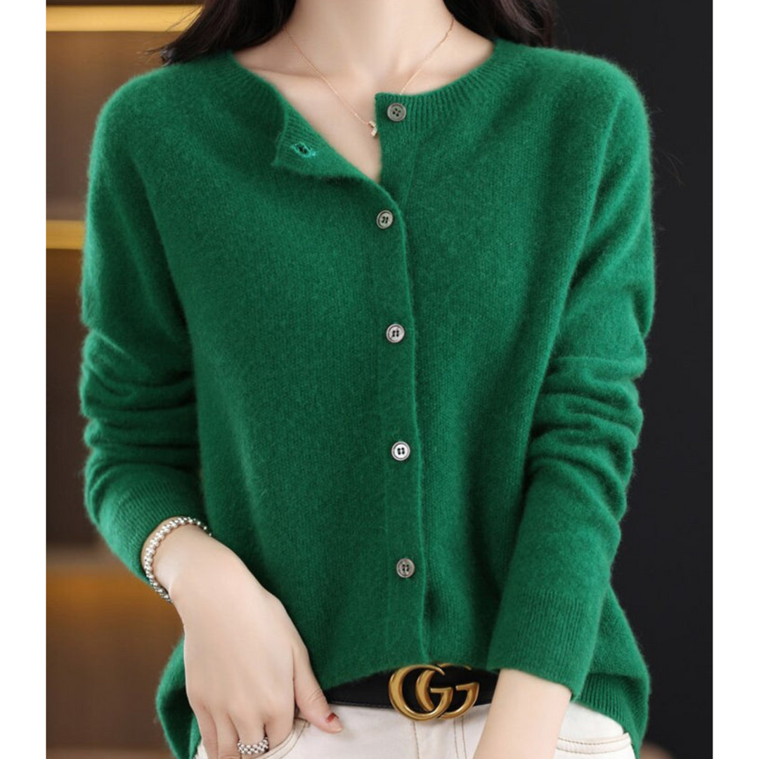 Stilla | Kvinders merinould cardigan O-hals