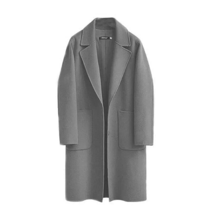 Stilla | Trenchcoat Uldblanding Løs Pasform Fuld Længde Minimalistisk Design