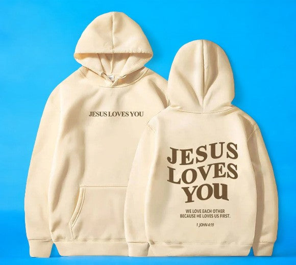 Stilla | Oversized Hættetrøje Jesus Elsker Dig