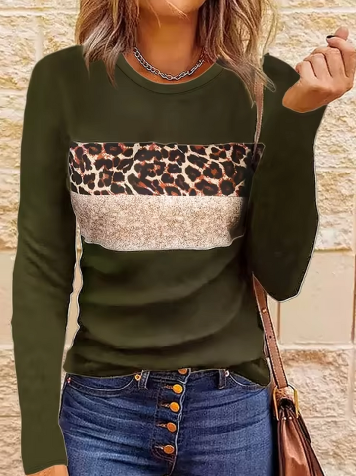 Stilla | Langærmet T-shirt med leopardtryk