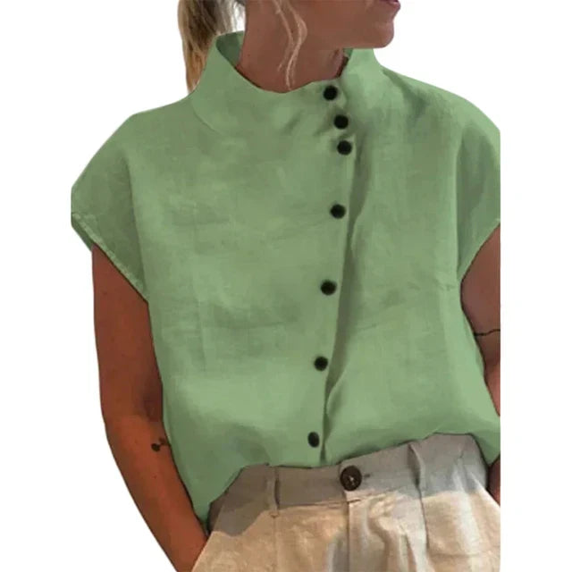 Stilla | Elegant Bluse med Ståkrave til Kvinder