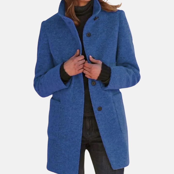 Stilla | Vintage Tweed Damejakke med Elegant Rullekrave