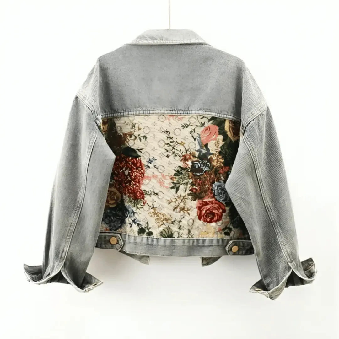 Stilla | Floral Denim Jakke