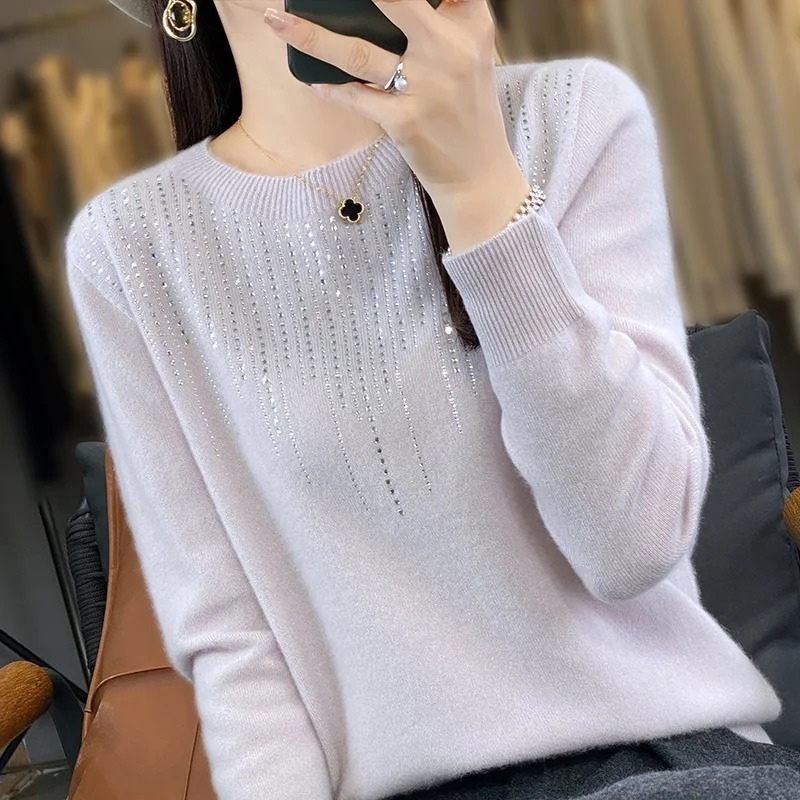 Stilla | Dame sweater i strik med glitrende detaljer