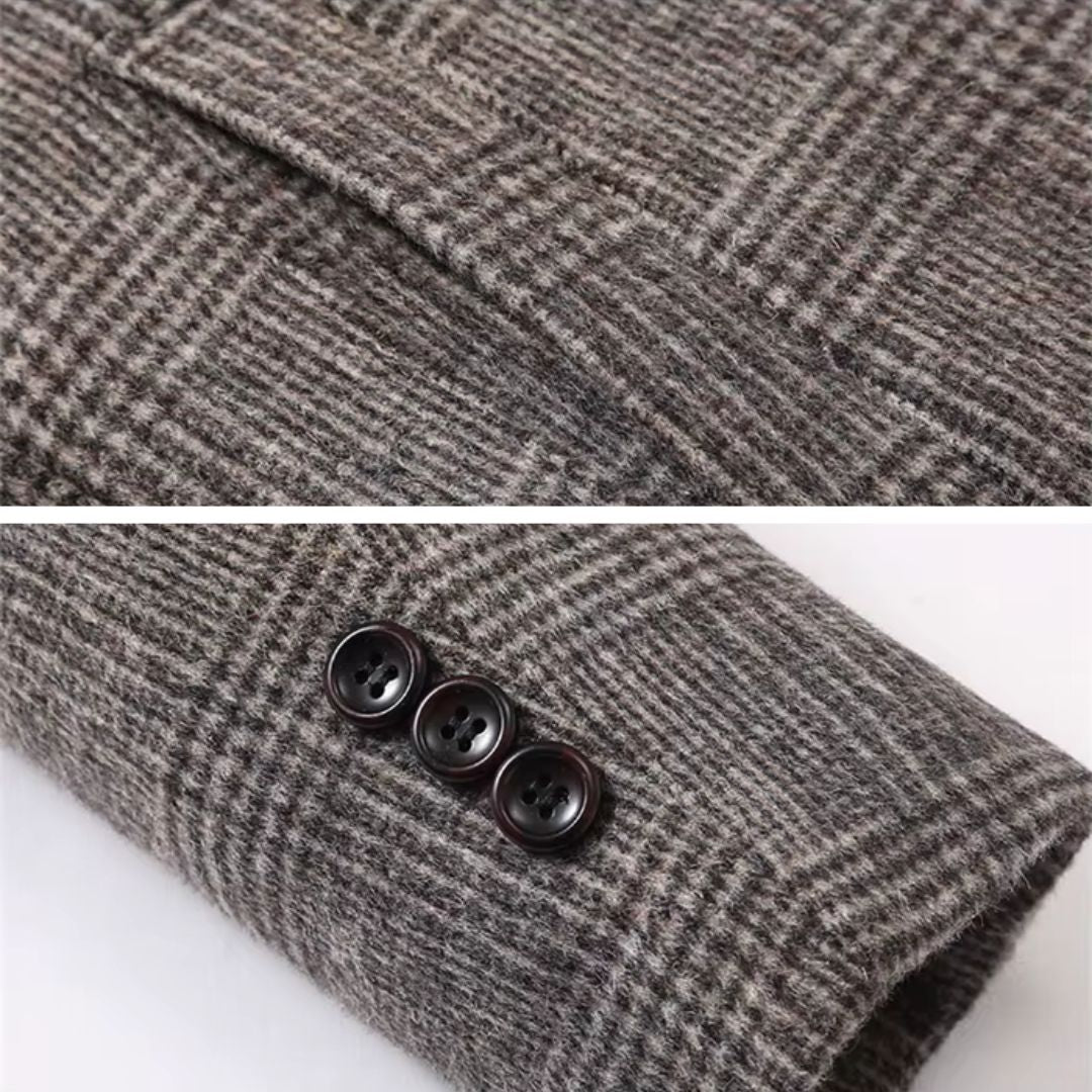 Stilla | Tjekket Uld-Trenchcoat