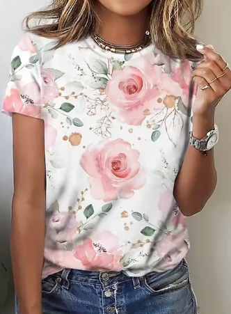Stilla | Koreanske Dame 3D Rose Blomster Mønster Stil