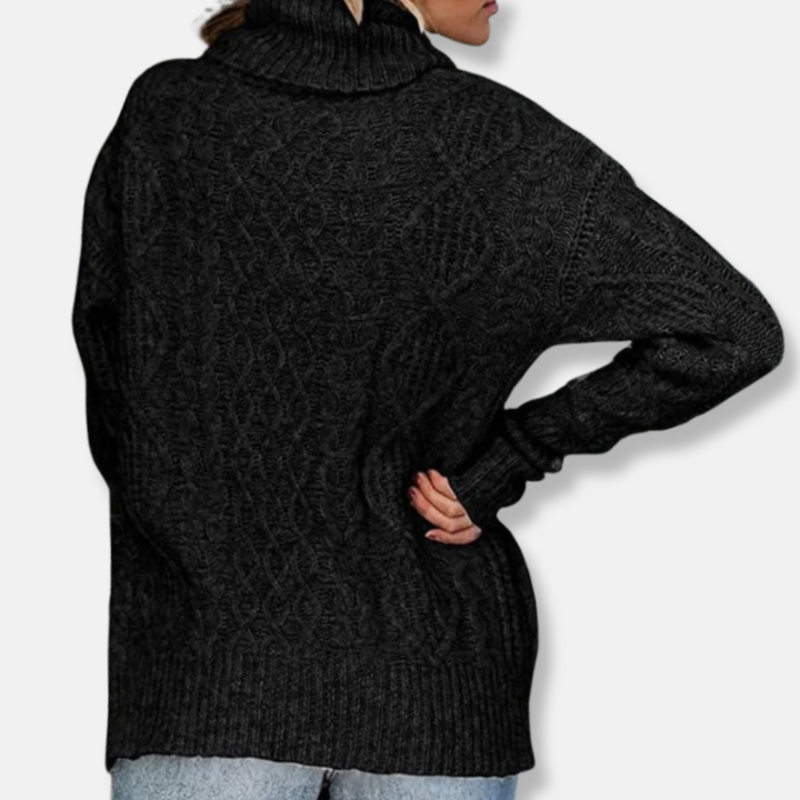 Stilla | Rullekravepullover Kabelstrik Tunika-længdepullover